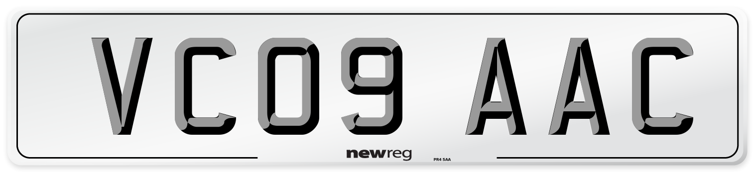 VC09 AAC Number Plate from New Reg
